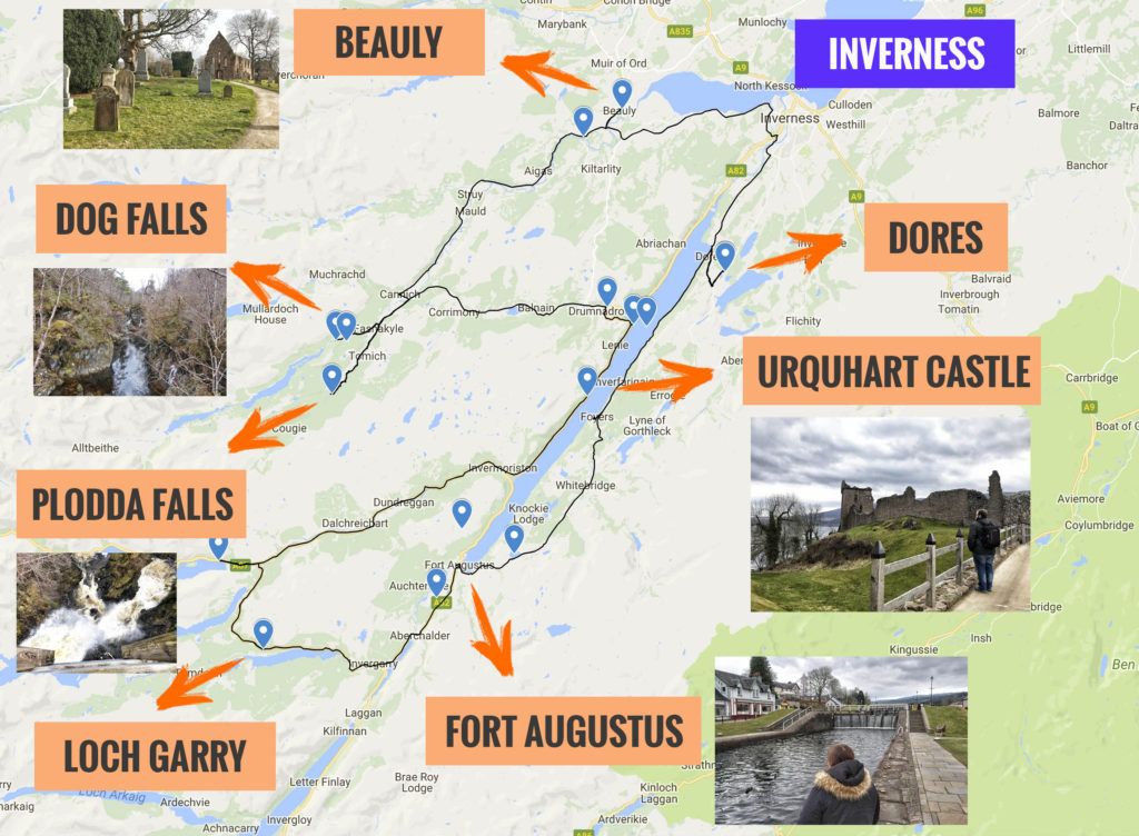 Recorrido y puntos de interés de la quinta etapa de nuestra ruta por Escocia