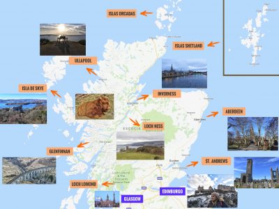 Mapa de Escocia: qué ver y puntos de interés más importantes