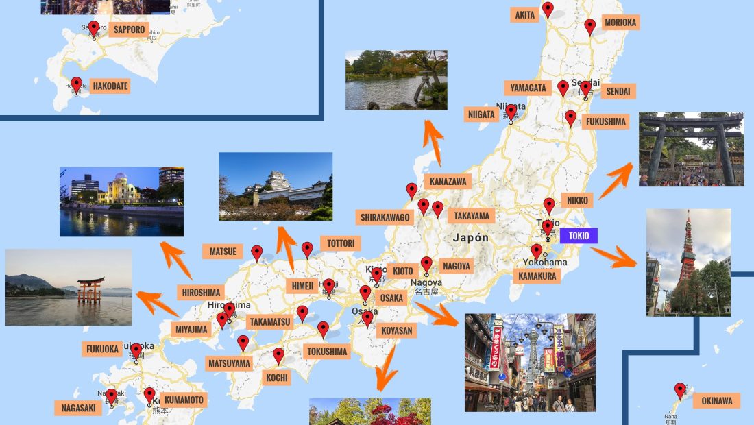 ▷ Mapa de Japón ✔Mejores sitios ✔Gratis ✔Descargable