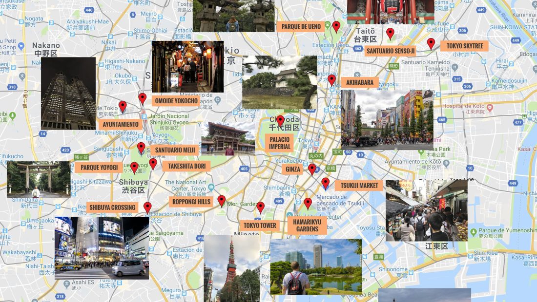 Mapa de Tokio [QUÉ VER + PUNTOS DE INTERÉS]