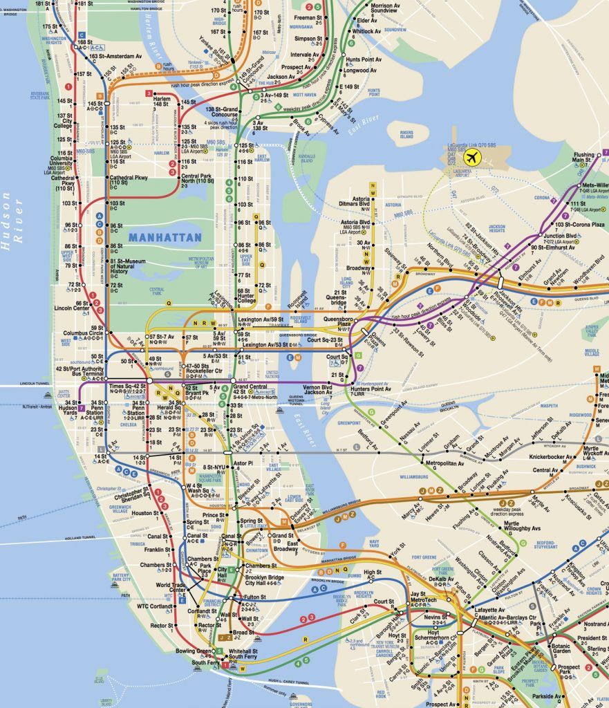 Mapa Metro Nueva York - transporte en Nueva York