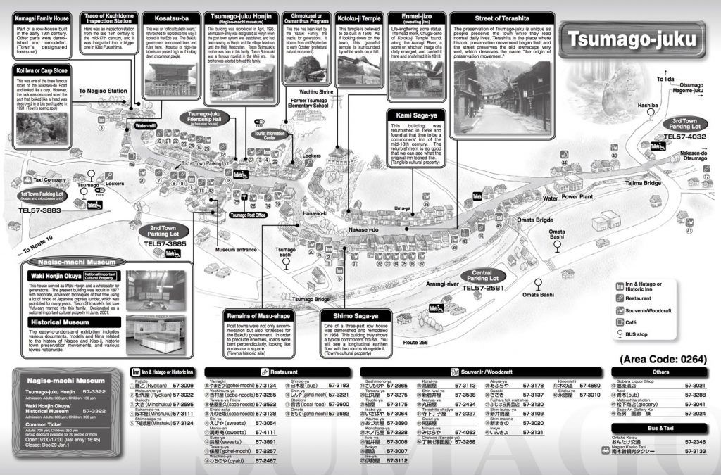 Mapa turístico de Tsumago