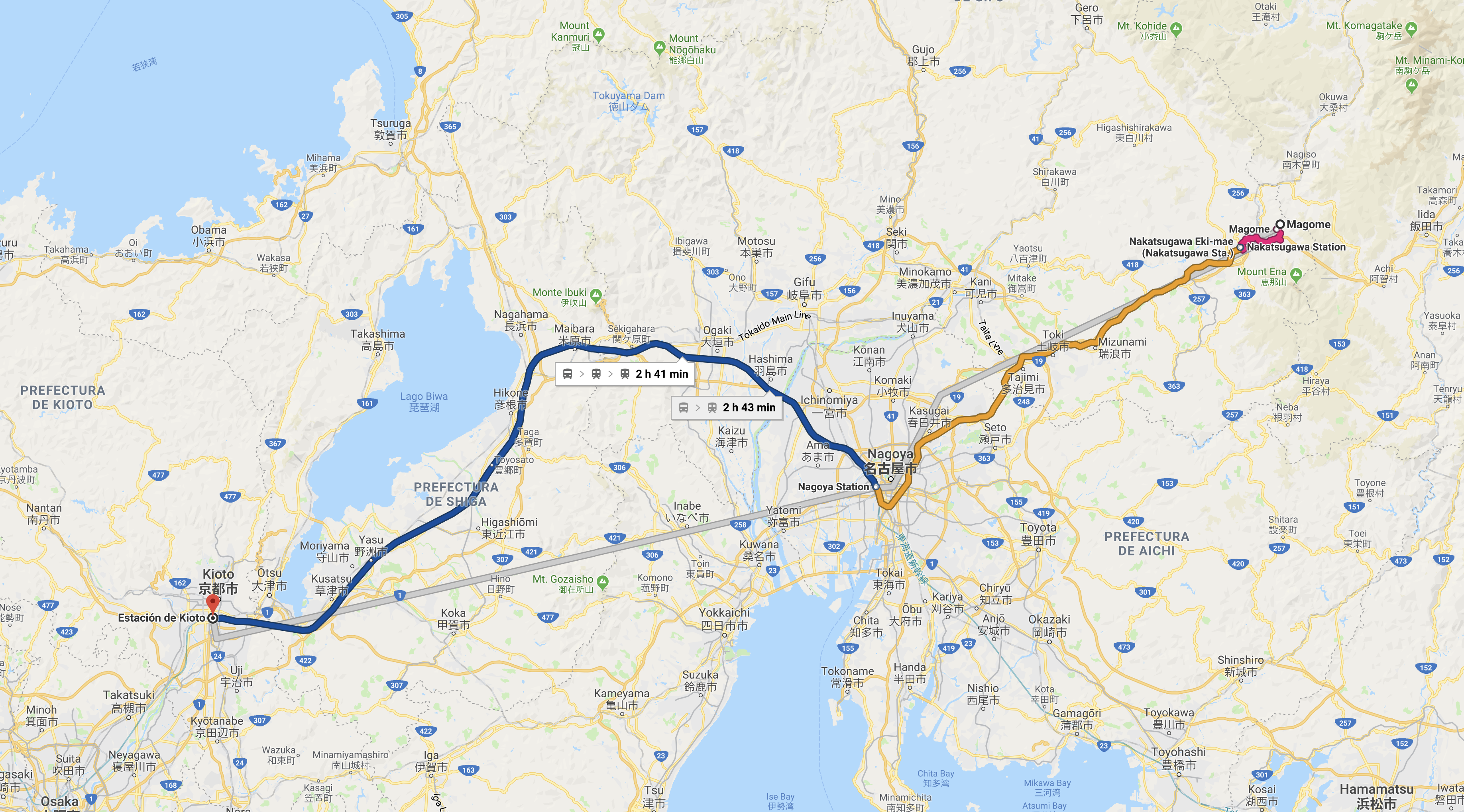 Cómo ir de Magome a Kioto [OPCIONES + PRECIOS + DURACIÓN]