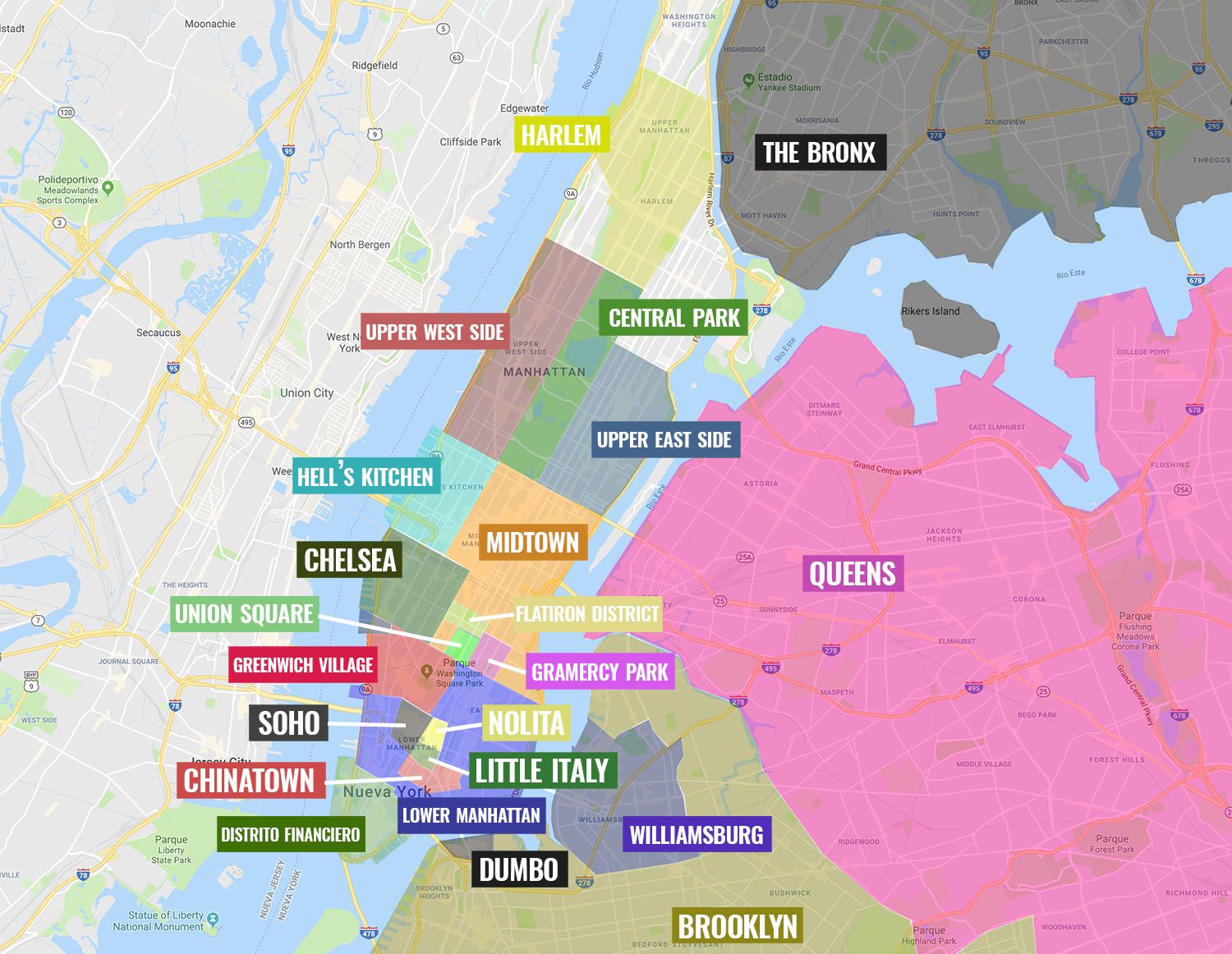 Barrios De Nueva York Mapas Qu Ver Itinerarios