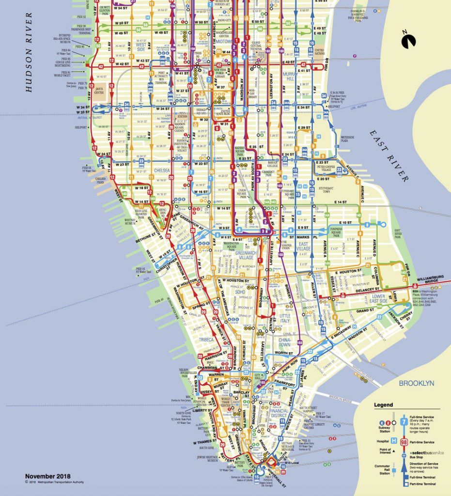 Transporte en Nueva York: Mapa de autobuses