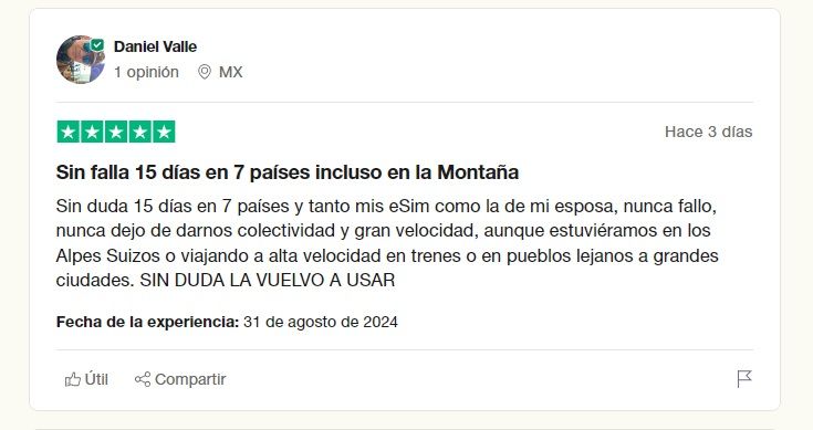 Opiniones tarjeta Holafly en Trustpilot