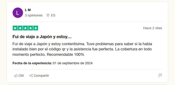 Opiniones tarjeta Holafly en Trustpilot