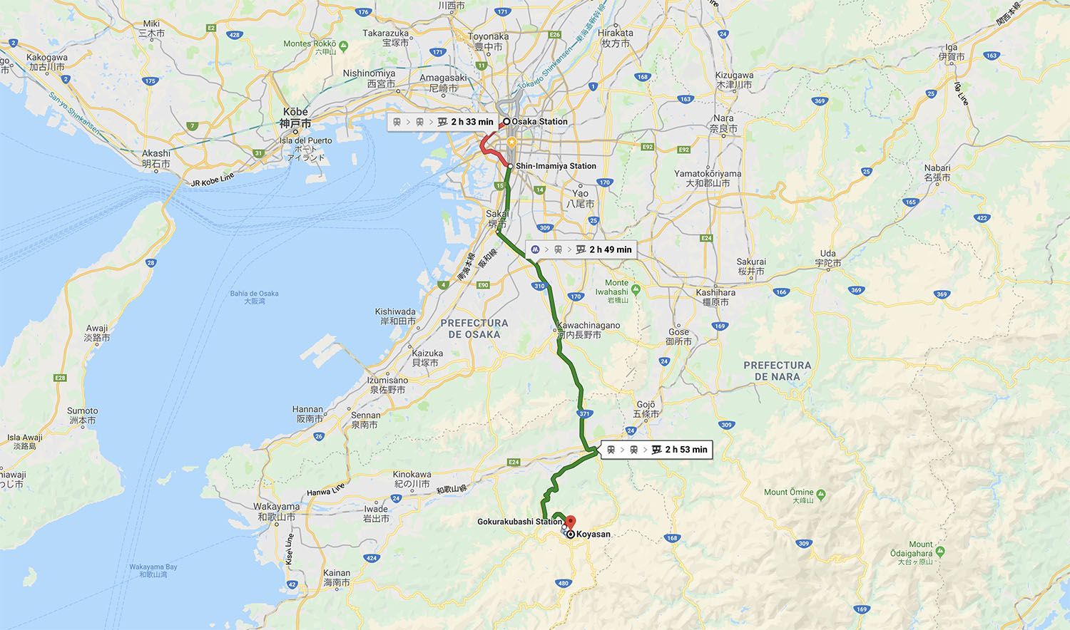 Cómo ir de Osaka a Koyasan [OPCIONES + PRECIOS + DURACIÓN]