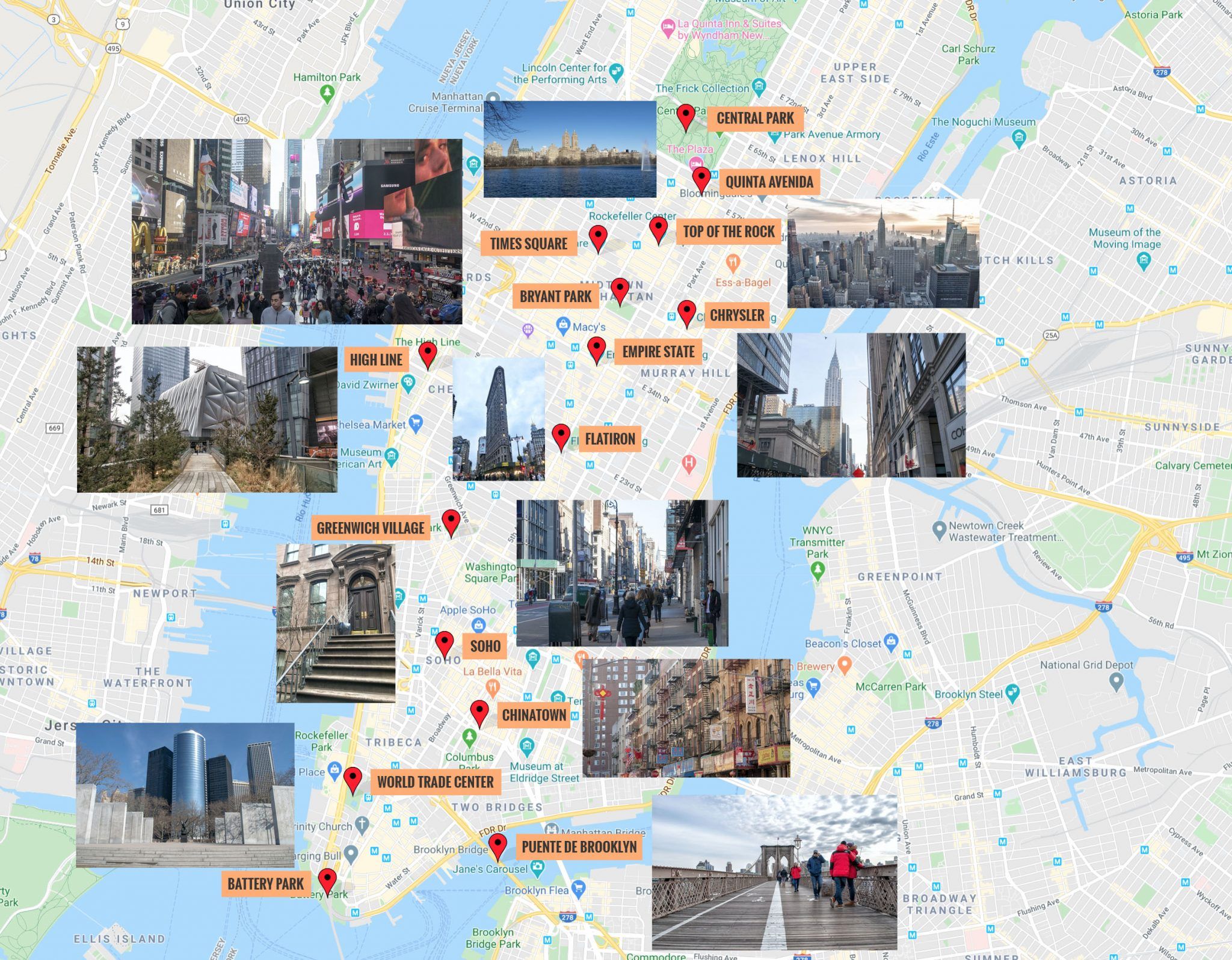 Mapa De Nueva York Con Fotos ️ Gratis Descargable 1675