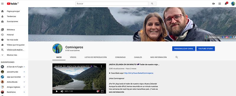 Cómo crear un blog de viajes y vivir de él: Comiviajeros en Youtube