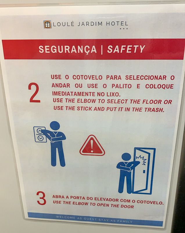 Viajar a Portugal en tiempos de COVID-19: medidas de protección en el ascensor