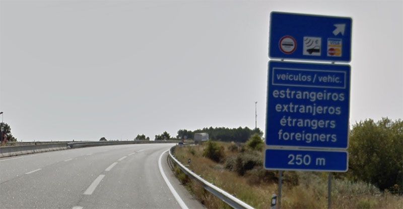 Cómo pagar los peajes en Portugal: Señal indicativo de una salida para utilizar EASYToll