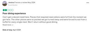 Screenshot of a negative review on Tripadvisor about Xcaret Arte Hotel