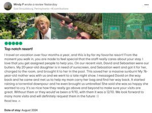 Screenshot of a positive review on Tripadvisor about Xcaret Arte Hotel