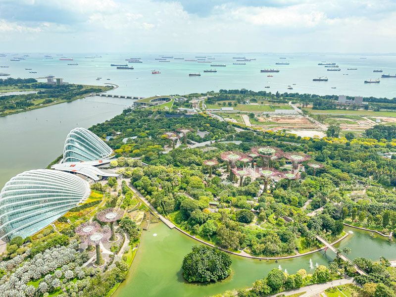 Qué ver en Singapur en 4 días: vistas de Gardens by the Bay desde el Sky Deck