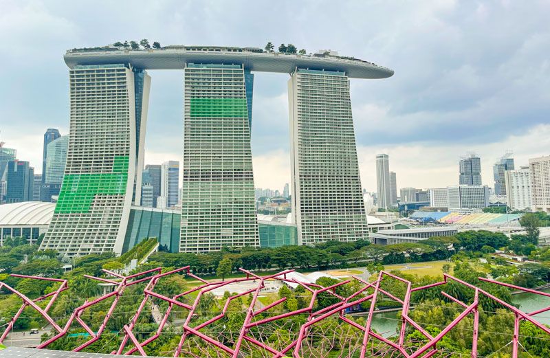 Qué ver en Singapur en 4 días: Marina Bay Sands desde Supertree Observatory