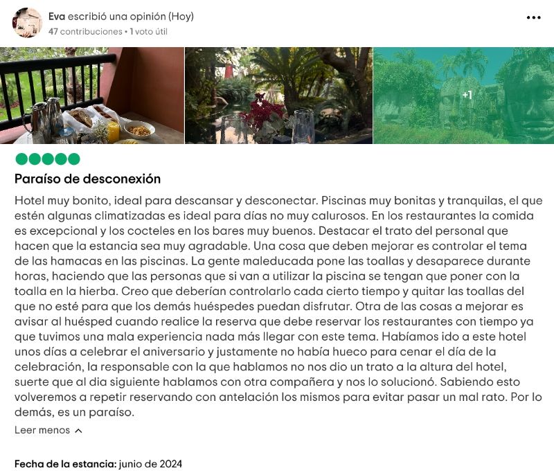 Reseñas del Asia Gardens positivas: Tripadvisor