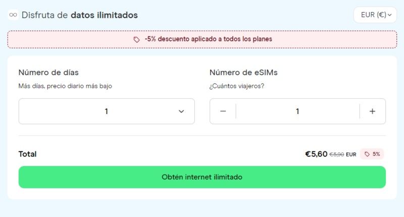 Código de descuento en Holafly