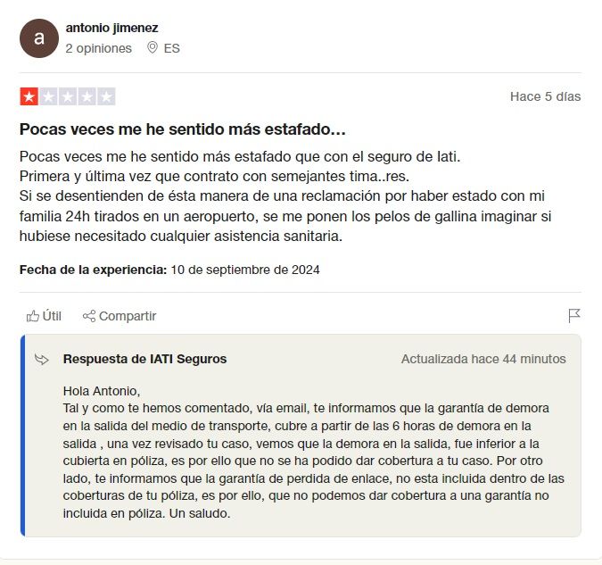 Opiniones del seguro IATI