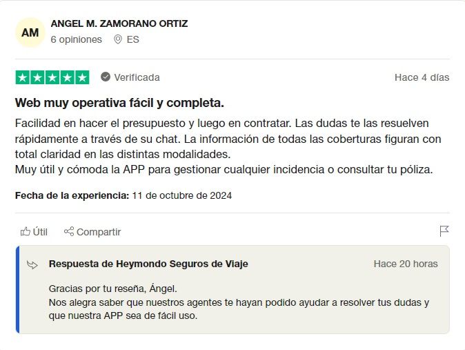 Opiniones de los seguros de viaje Heymondo