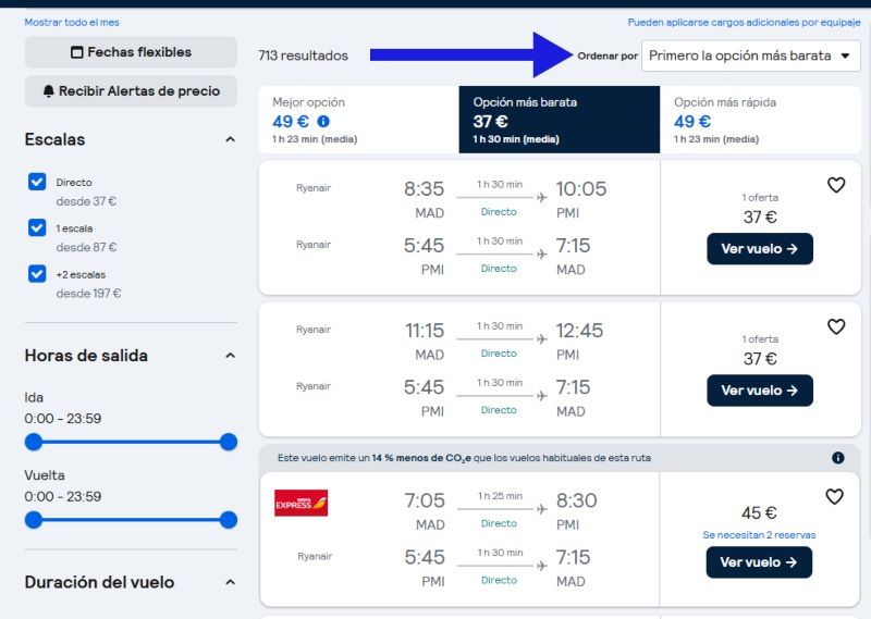 Cómo buscar vuelos baratos en Skyscanner: nuestros trucos