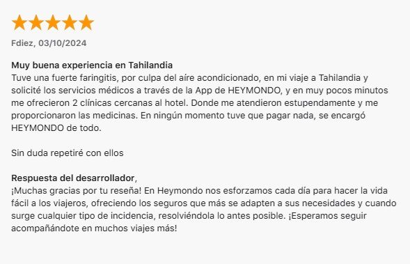 Heymondo seguros opiniones en la App Store de Apple