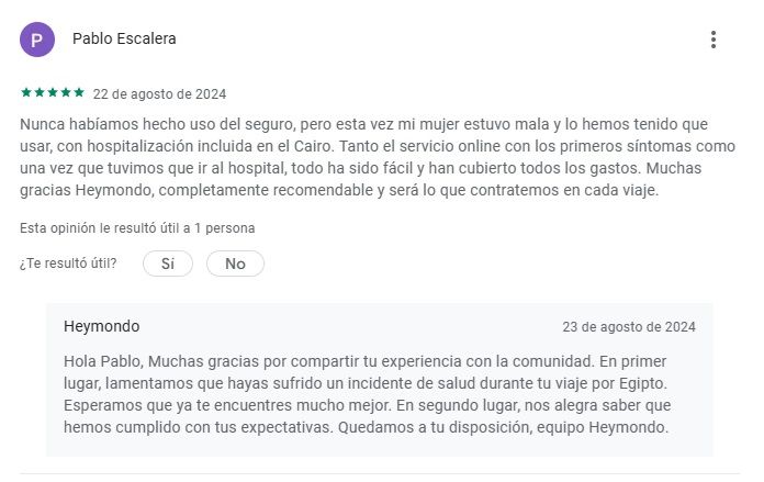 Heymondo opiniones positivas en Play Store de Google