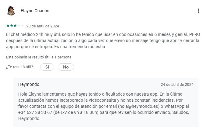 Heymondo opiniones seguros de viaje en Play Store de Google