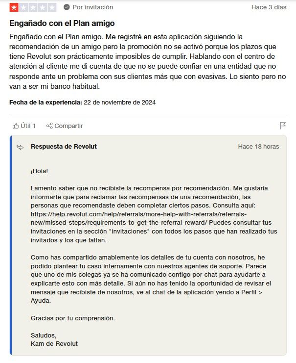 Tarjeta Revolut opiniones negativas en Trustpilot