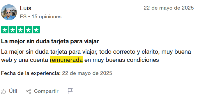 Opiniones Revolut cuenta remunerada Trustpilot