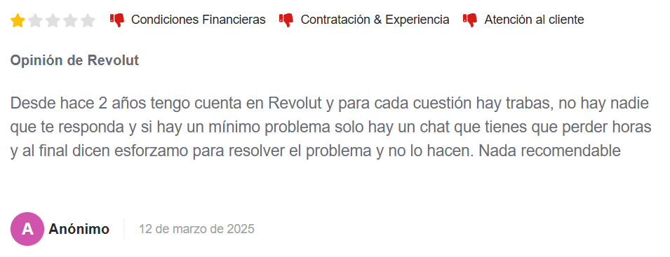 Revolut opiniones negativas Helpmycash