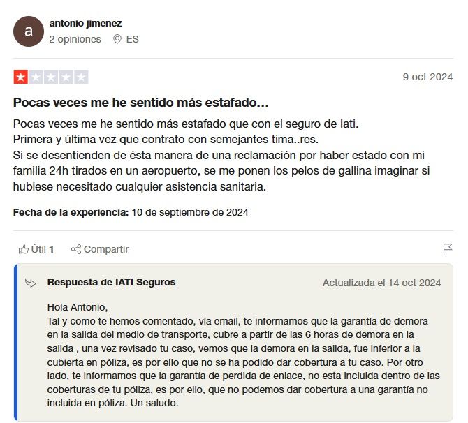 IATI seguros opiniones en Trustpilot en 2024