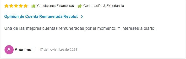 Cuenta remunerada Revolut opiniones en HelpMycash