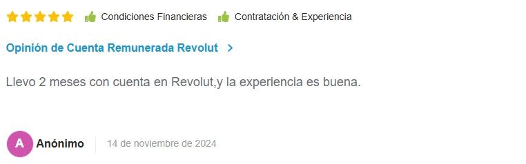 Cuenta remunerada Revolut opiniones en HelpMyCash