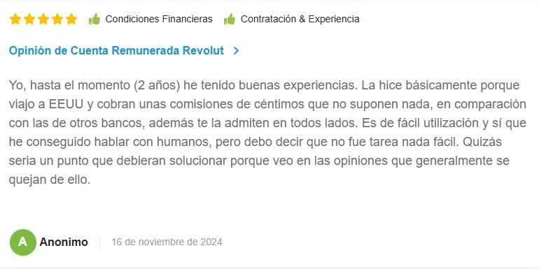 Cuenta remunerada Revolut opiniones en HelpMyCash