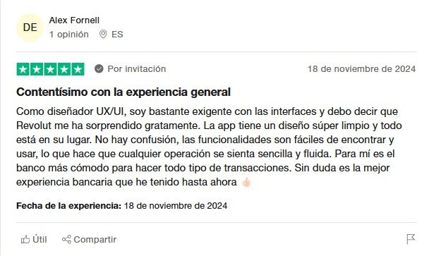 Tarjeta Revolut opiniones en Trustpilot