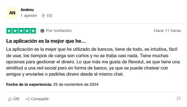 Tarjeta Revolut opiniones en Trustpilot