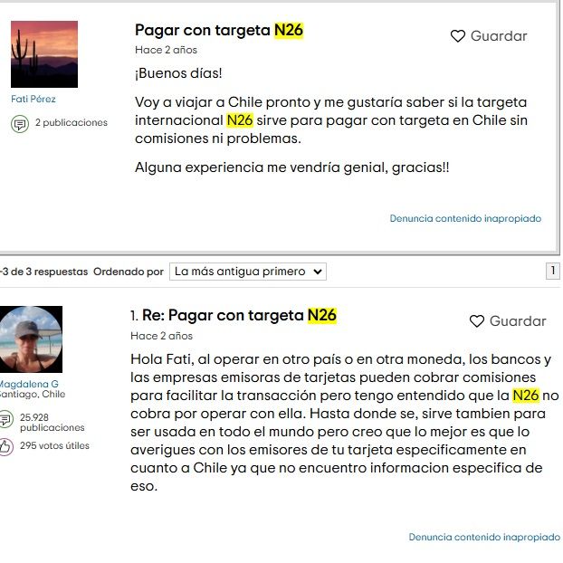 Tarjetas N26 opiniones en Tripadvisor