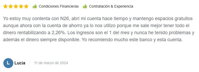 Banco N26 opiniones en HelpMyCash