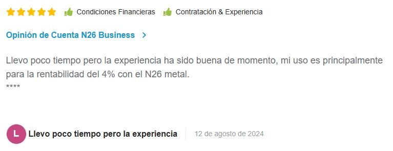 Cuenta N26 Metal opiniones en HelpMyCash