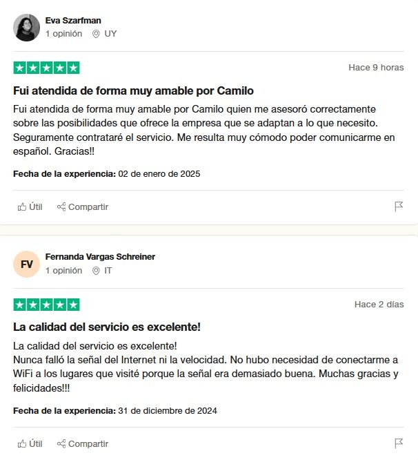 Holafly opiniones en Trustpilot