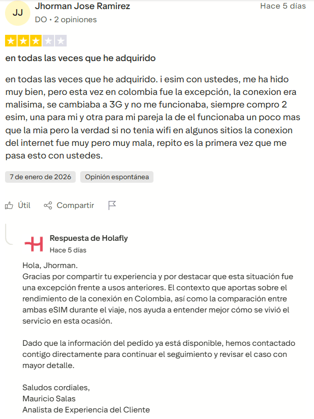 ▷ Holafly opiniones en 2026 ¿Merece la pena esta eSIM para viajar? ⚠️ NUESTRA experiencia personal 10 Opiniones Holafly negativas en Trustpilot