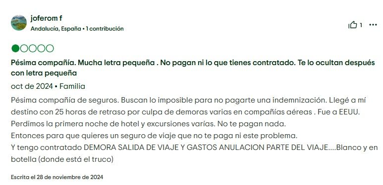 IATI Seguros Opiniones y experiencia: retraso de vuelo a Estados Unidos