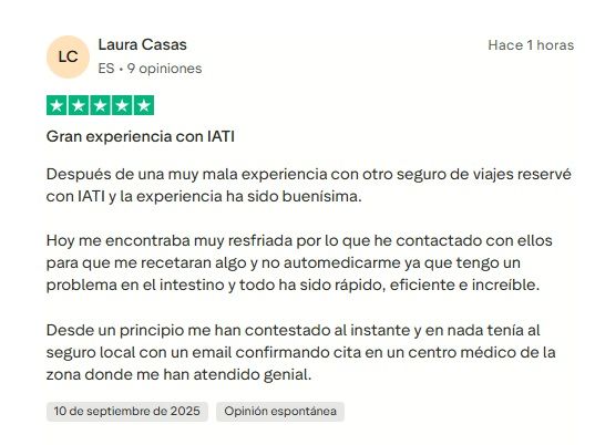 Seguro IATI opiniones en Trustpilot
