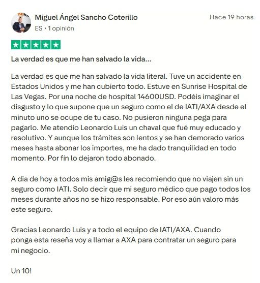 Seguros IATI opiniones en Trustpilot