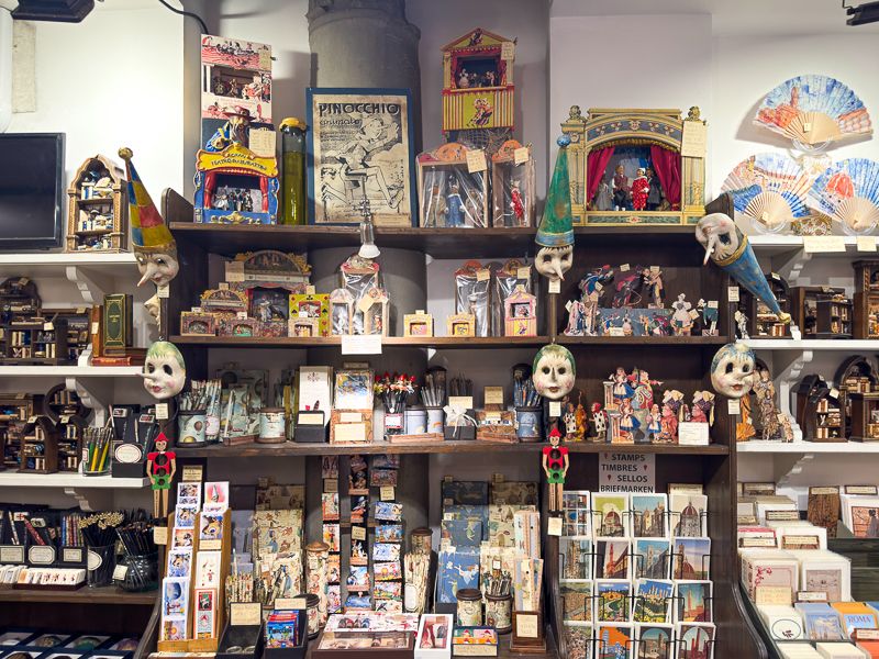 Qué ver en Florencia con niños: tienda de Pinocho