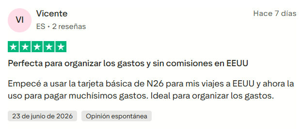 ▷ N26 opiniones en 2026: ¿Es la mejor tarjeta para viajar? Nuestra experiencia sincera 7 N26 opiniones Trustpilot 2026