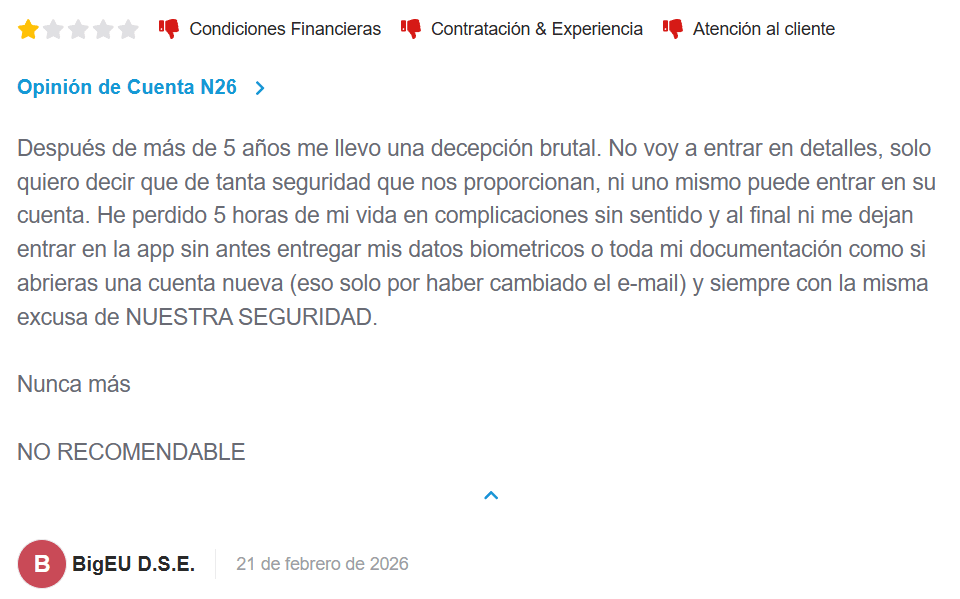 ▷ N26 opiniones en 2026: ¿Es la mejor tarjeta para viajar? Nuestra experiencia sincera 32 Cuenta N26 opiniones negativas en HelpMyCash