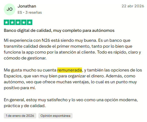 ▷ N26 opiniones en 2026: ¿Es la mejor tarjeta para viajar? Nuestra experiencia sincera 47 Cuenta de ahorro N26 opiniones en Trustpilot