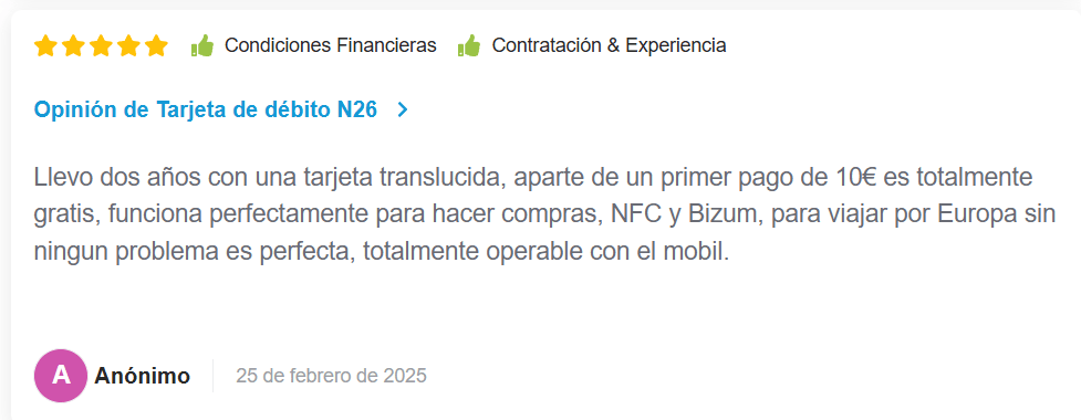 N26 reseñas positivas Helpmycash